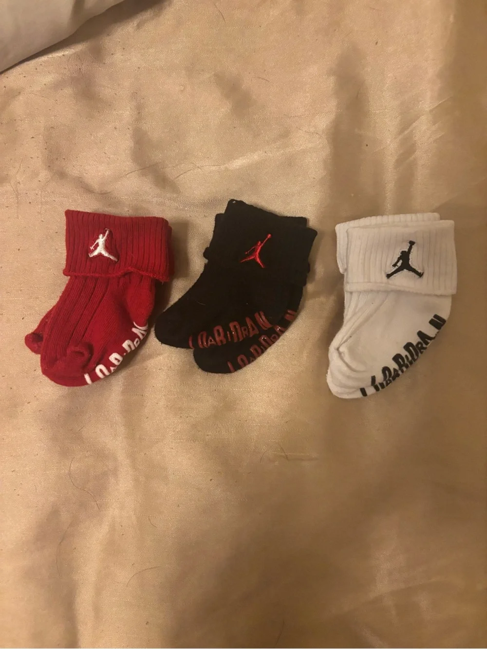 Jordan Infant Sock Trio in Red, Black, White
